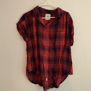AEO short sleeve button-up camp shirt